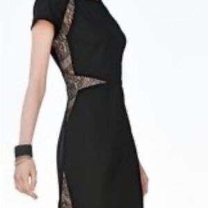 Chic Black Lace Panel Magaschoni Dress